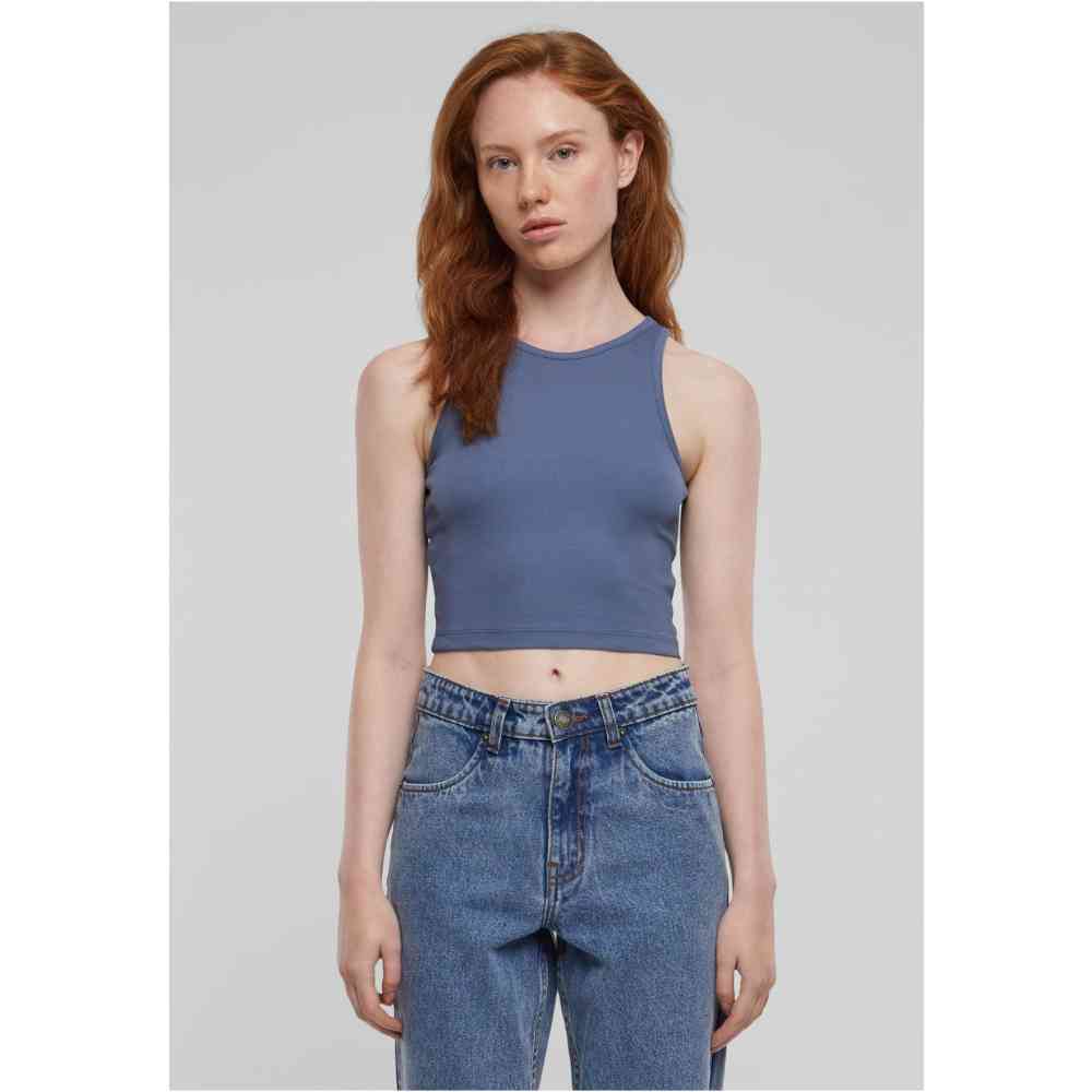 Urban Classics - Rib Crop top - Blauw